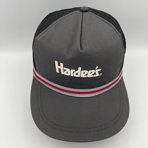 Vintage Hardees Fast Food Restaurant Employee Trucker Hat Snapback Cap 1980s - Picture 3 of 10